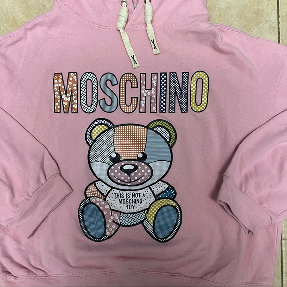 Moschino Couture This Is Not A Moschino Toy Hooded Pullover Small Pink Hoodie - Picture 2 of 9